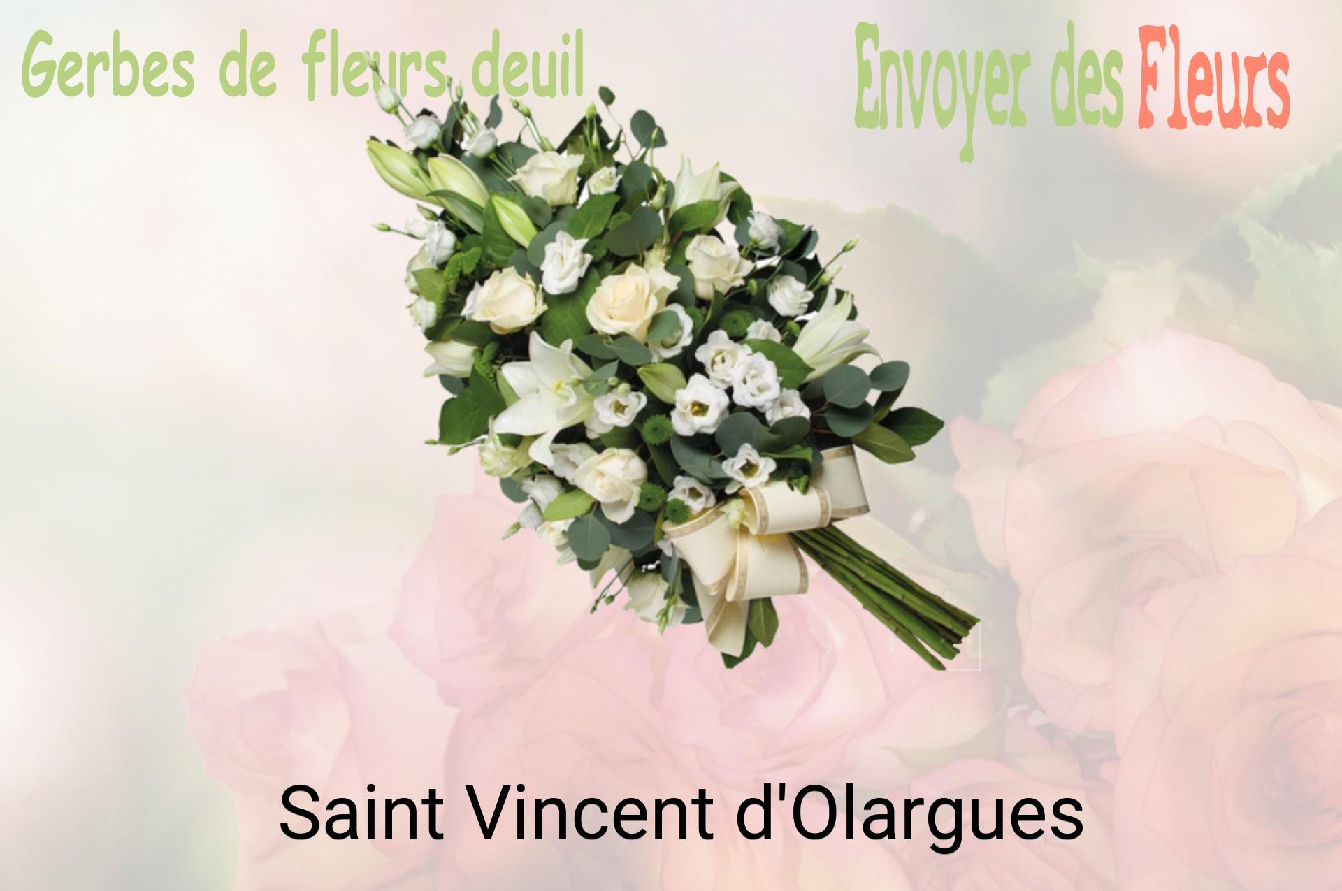 Gerbe de fleurs de deuil livrée à Saint-Vincent-d'Olargues